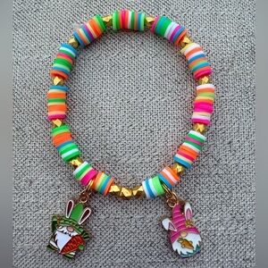 Colorful Kids Bracelet with Bunny Charms